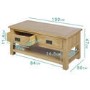Solid Wood Coffee Table with Storage - Rustic Saxon Range