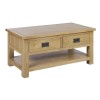 Solid Wood Coffee Table with Storage - Rustic Saxon Range
