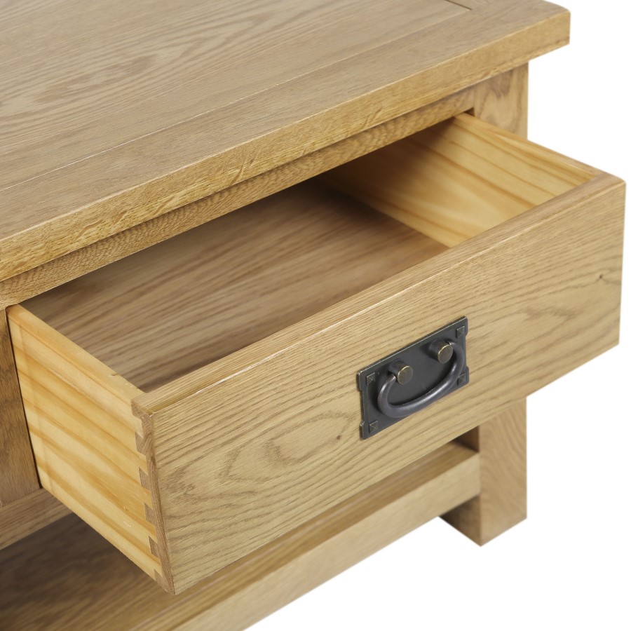 Solid Wood Coffee Table with Storage - Rustic Saxon Range