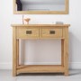 Solid Oak Console Table with Storage - Rustic Saxon