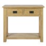Solid Oak Console Table with Storage - Rustic Saxon