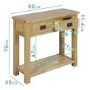 Solid Oak Console Table with Storage - Rustic Saxon