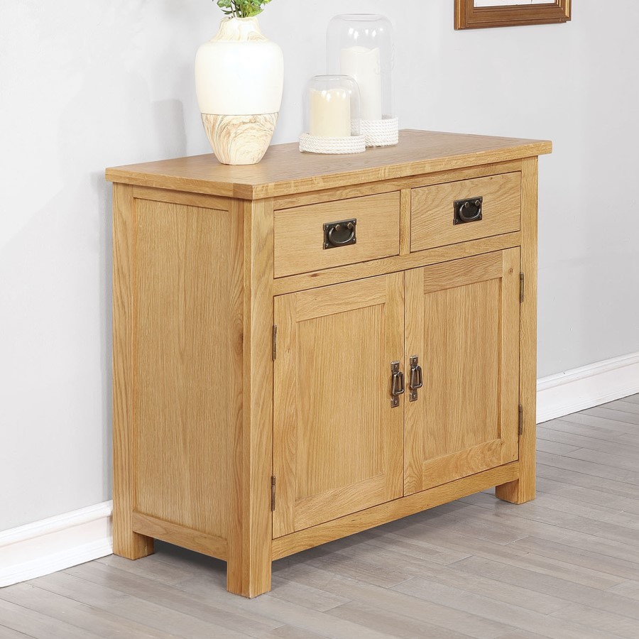 Solid Oak Sideboard with Storage Drawers - Rustic Saxon Range