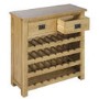 Solid Oak Wine Rack Sideboard with Drawers - Rustic Saxon