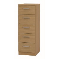 One Call Furniture Shaker 5 Drawer Tall Boy in Veradi Oak