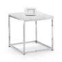 White Marble Side Table with Silver Legs - Julian Bowen Scala
