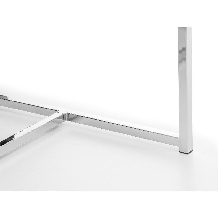 Small White Marble Dining Table with Mirrored Legs - Seats 4 - Julian Bowen Scala