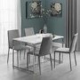 Small White Marble Dining Table with Mirrored Legs - Seats 4 - Julian Bowen Scala