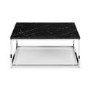 Black Marble Coffee Table with Silver Base - Julian Bowen Scala