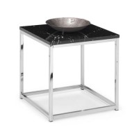 Black Marble & Silver Side Table - Julian Bowen Scala Black Marble & Silver Side Table - Julian Bowen Scala