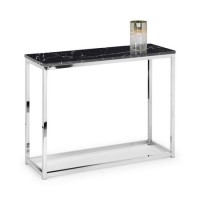 Silver & Black Marble Console Table - Julian Bowen Scala