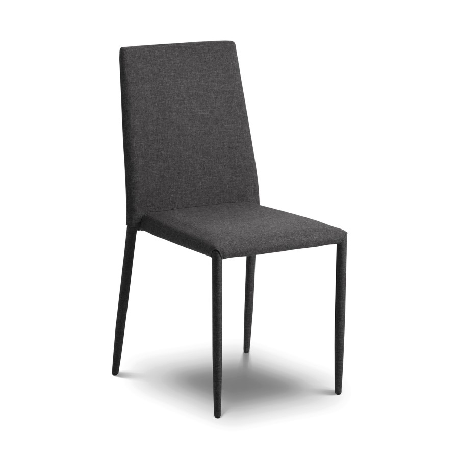 White Marble Dining Table with 4 Grey Dining Chairs - Julian Bowen Scala