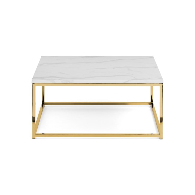 Square Gold Marble Effect  Coffee Table - Scala