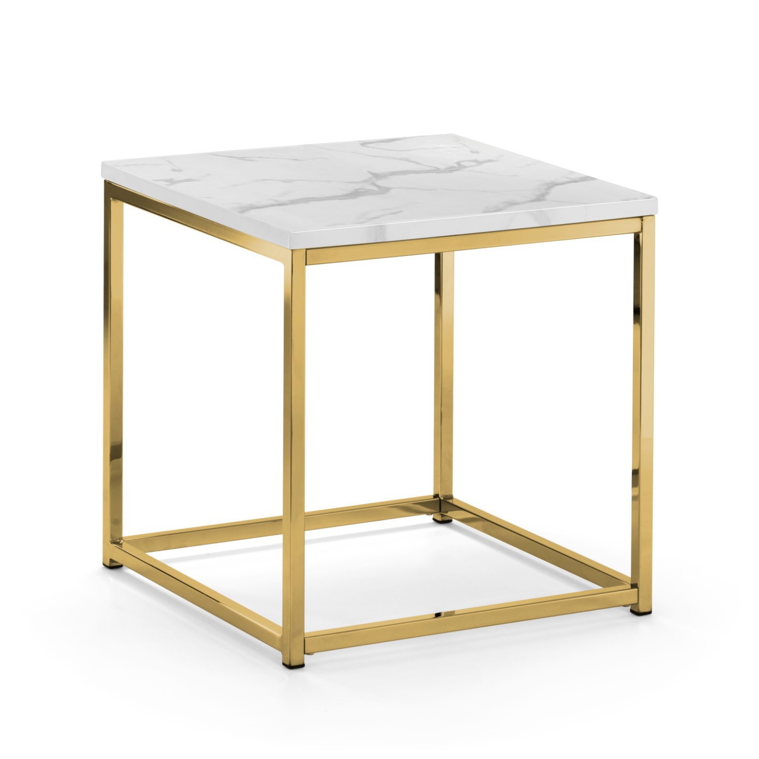 Photo of Marble top side table with gold legs - julian bowen