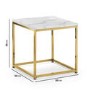Square Gold Marble Effect  Side Table  - Scala