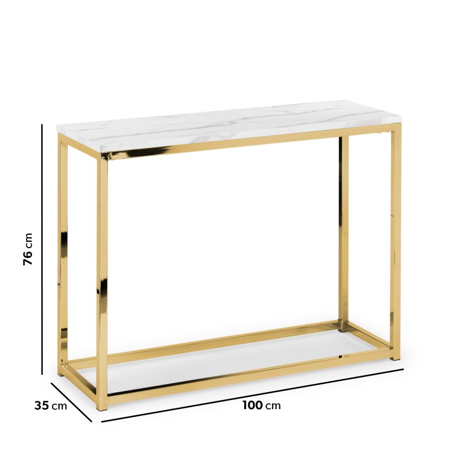 Narrow Marble Console Table - Julian Bowen