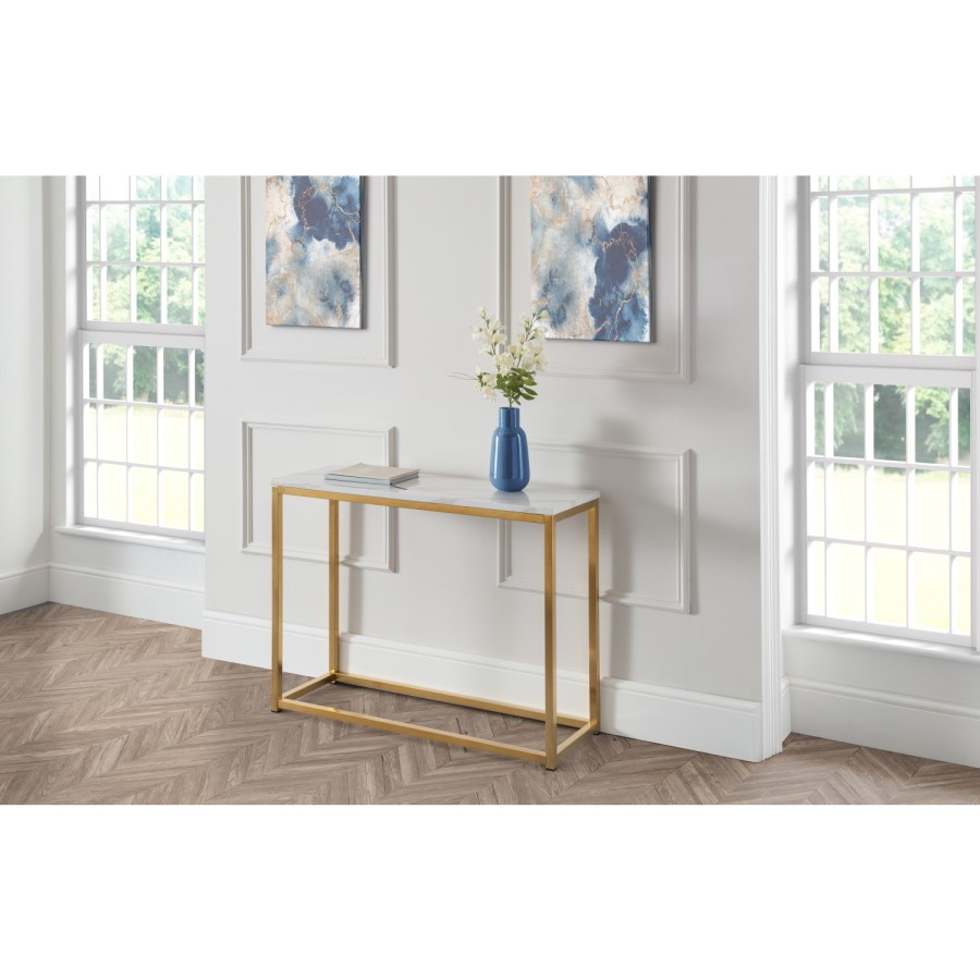 Narrow Marble Console Table - Julian Bowen