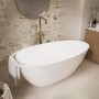 Freestanding Matt White 1650 x 800mm Bath with Rail - Scala