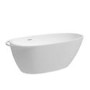 Freestanding Matt White 1650 x 800mm Bath with Rail - Scala