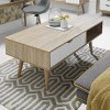 LPD Scandi Oak Effect Coffee Table with White Drawer