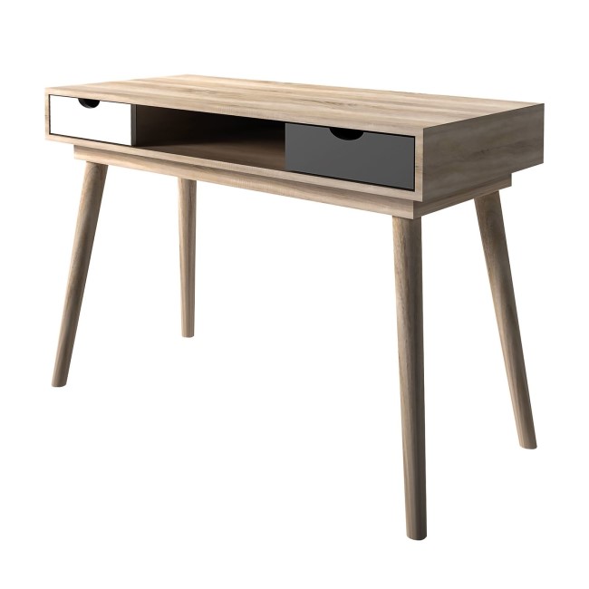 Oak Effect Desk with Drawers