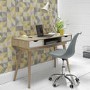 Oak Effect Desk with White Drawers - LPD