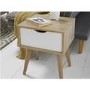 LPD Scandi Oak and White Side Table 
