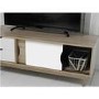 GRADE A1 - LPD Scandi Oak and White TV Unit - TV's up to 55"