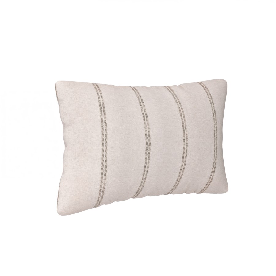 Grey Stripe Chenille Fibre Filled Sofa Scatter Cushion - 50 x 30cm - Payton