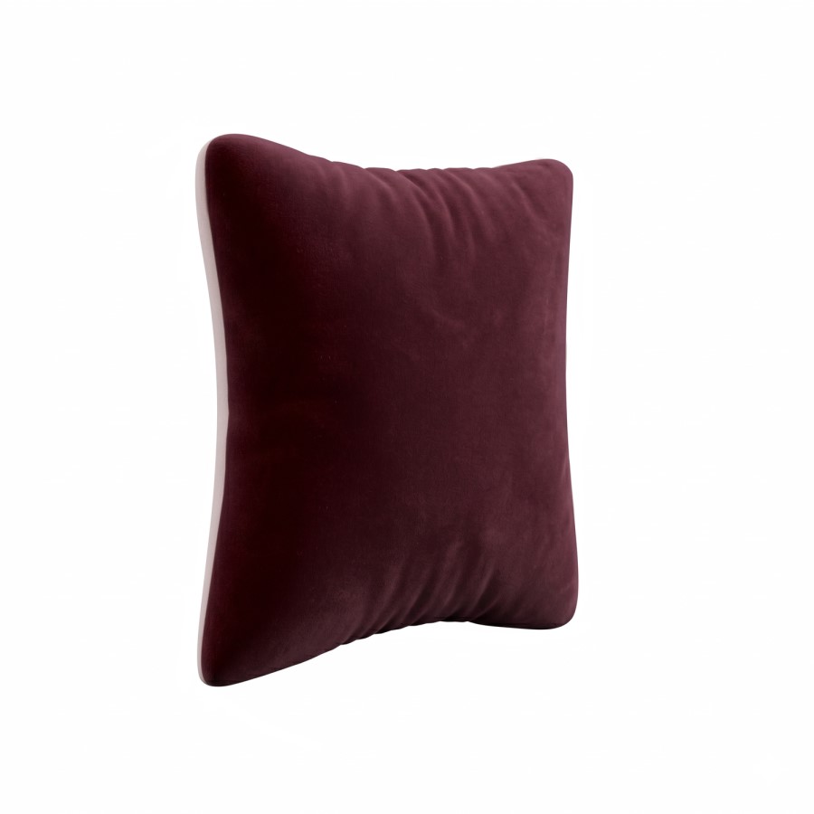 Pink and Burgundy Velvet Fibre Filled Reversible Sofa Scatter Cushion - 45 x 45cm - Orin