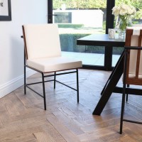 Set of 2 White Cushioned Dining Chairs - Scout