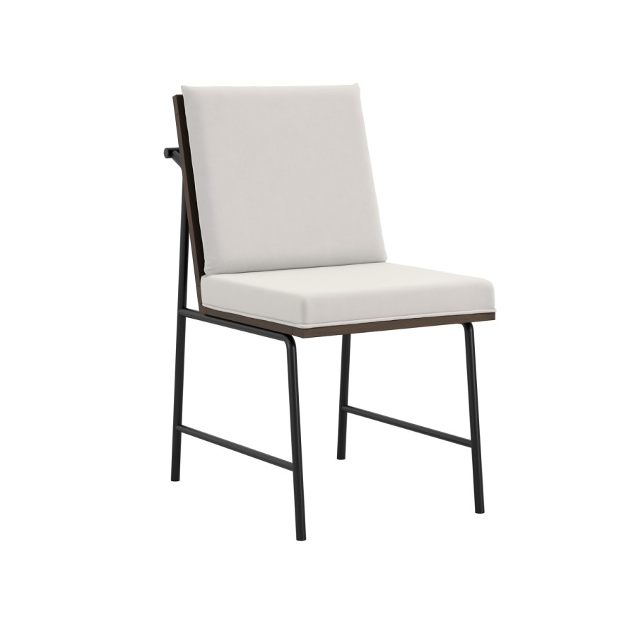 Set of 2 White Cushioned Dining Chairs - Scout