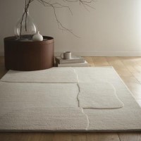 Hand Carved Abstract Beige Rug - 230 x 160 cm - Boulder - Origins