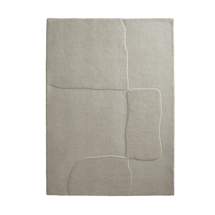 Hand Carved Abstract Beige Rug - 230 x 160 cm - Boulder - Origins