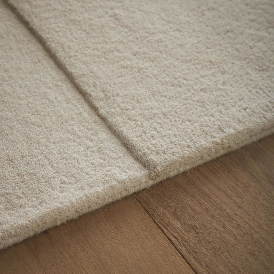 Hand Carved Striped Beige Rug - 170 x 120 cm - Rock - Origins