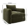 Khaki Green Velvet Armchair - Sade 