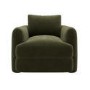 Khaki Green Velvet Armchair - Sade 