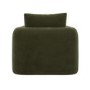 Khaki Green Velvet Armchair - Sade 