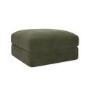 Khaki Green Velvet Ottoman Storage Footstool - Sade