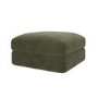 Khaki Green Velvet Ottoman Storage Footstool - Sade