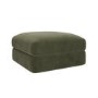 Khaki Green Velvet Ottoman Storage Footstool - Sade