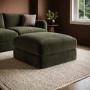 Khaki Green Velvet Ottoman Storage Footstool - Sade