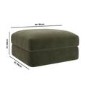 Khaki Green Velvet Ottoman Storage Footstool - Sade