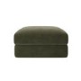 Khaki Green Velvet Ottoman Storage Footstool - Sade
