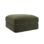 Khaki Green Velvet Ottoman Storage Footstool - Sade