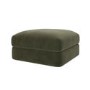 Khaki Green Velvet Ottoman Storage Footstool - Sade