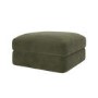 Khaki Green Velvet Ottoman Storage Footstool - Sade