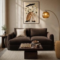 Chocolate Brown Velvet 3 Seater Sofa - Sade