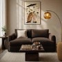 Chocolate Brown Velvet 3 Seater Sofa - Sade