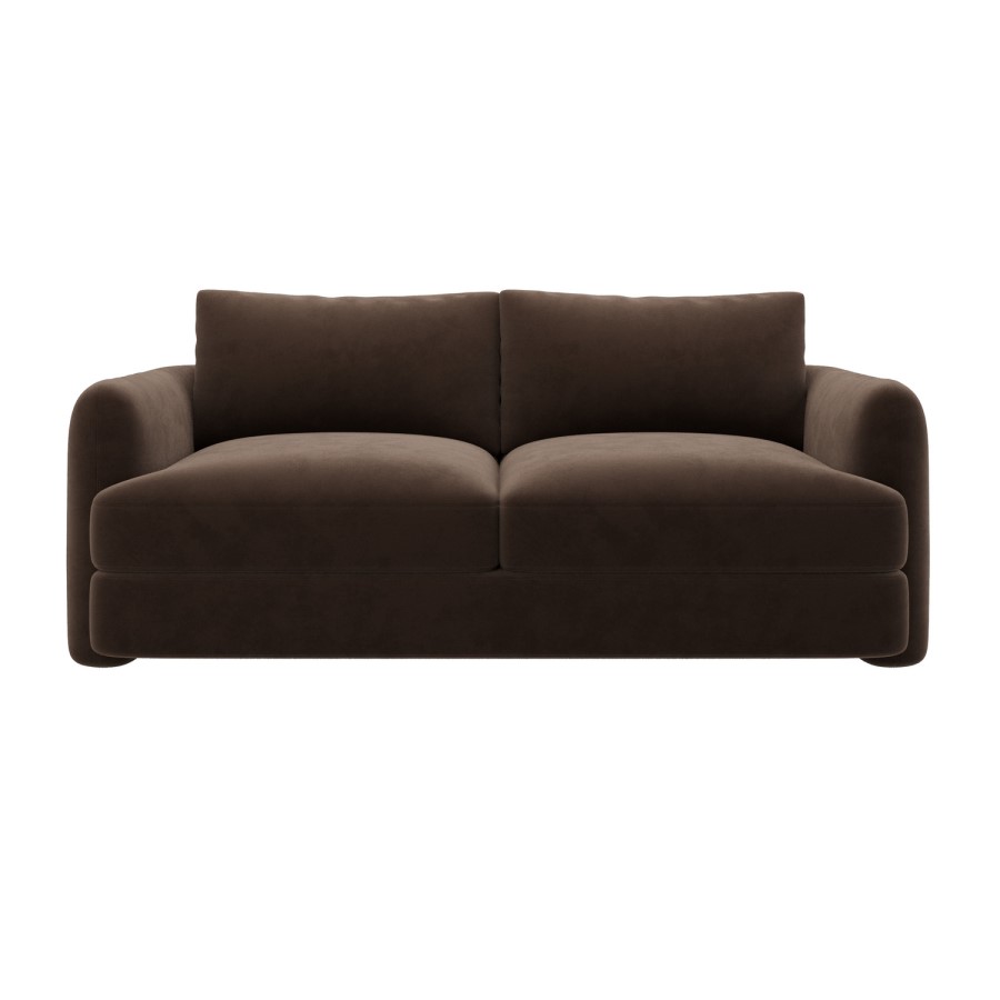 Chocolate Brown Velvet 3 Seater Sofa - Sade